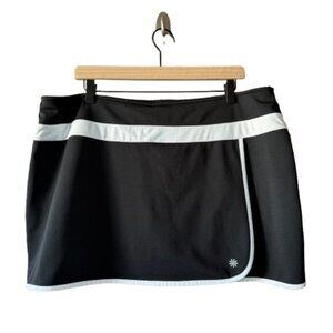Women's XL Athleta Skort Black Wrap White Trim